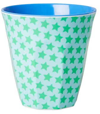 Rice Tasse en mélamine bicolore bleue avec étoiles