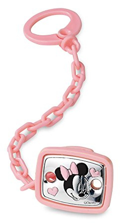 Disney Baby – Minnie Mouse Schnullerclip und Schnullerkette mit Details aus Silber – ideal als Geschenk zur Geburt oder Taufe