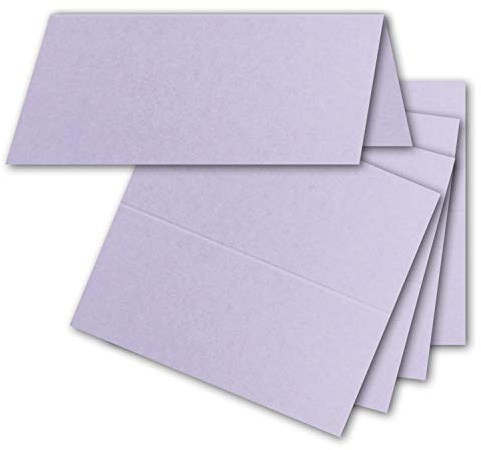 FarbenFroh by GUSTAV NEUSER 50 segnaposto viola – 4,5 x 10 cm – bianco – doppio biglietto – come segnaposto e segnaposto per matrimoni e feste