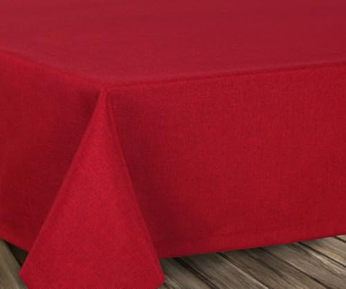 BEAUTEX Tischdecke Leinenoptik eckig 110x160 Bordeaux abwaschbar | fleckenabweisend, bügelfrei, pflegeleicht, Lotuseffekt, viele Größen & Farben, für Küche, Esszimmer, Balkon & Garten