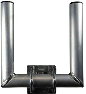 SkyRevolt Duo-Wand-Halter 25cm Rohr 40mm Doppel-Mastausleger zweifacher SAT Mast Ausleger U-Halter für Außen Antenne Aluminium