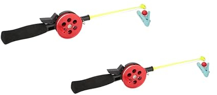 Jadeshay Angelrute, 2Pcs Fishing Kinderangel Krebsangel Mini tragbare EIS Angelrute mit Clip for Garnelen Krabben, Kind Geschenk