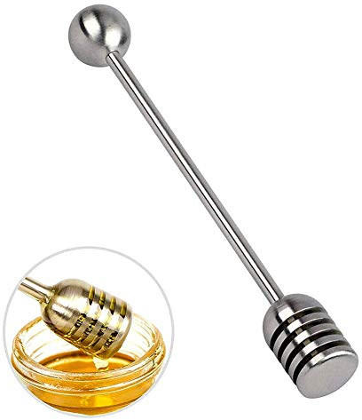 Fliyeong Stainless Steel Honey Server and Syrup Dipper Stick - Spoon for Pot Jar Containers - Practical and Popular