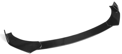 IKON MOTORSPORTS, Compatible with 62-66 Width Car, Adjustable A Style Front Bumper Lip Chin Splitter Spoiler Air Dam Gloss Black PP 3PCS