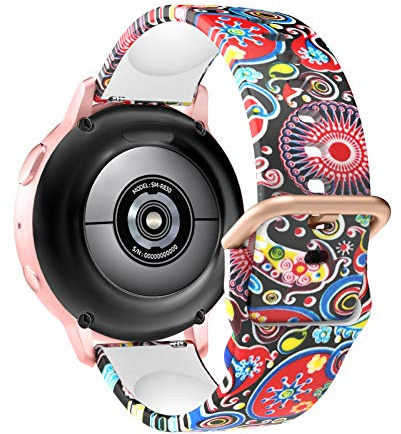 MoKo Druck Armband Kompatibel mit Samsung Galaxy Watch 7 FE 6 5 4 Armband 40mm 44mm/6 4 Classic 43mm 47mm 42mm 46mm/5 Pro 45mm/3 41mm/Watch Active 2, 20mm Silikon Muster Ersatzarmband