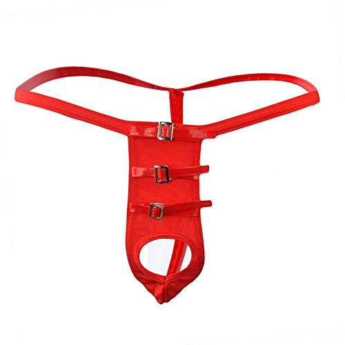 Creamlin Cinturino Sospensorio in Maglia Sexy da Uomo (Rosso)