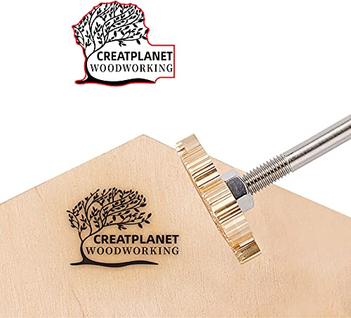 CREATPLANET Custom Holz Branding Eisen 1.2 Leder Branding Eisenstempel Individuelles Logo Hitze BBQ Stempel Mit Messingkopf&Holzgriff Zum Holzbearbeitung Handgefertigtes Design-Baum Des Lebens#5