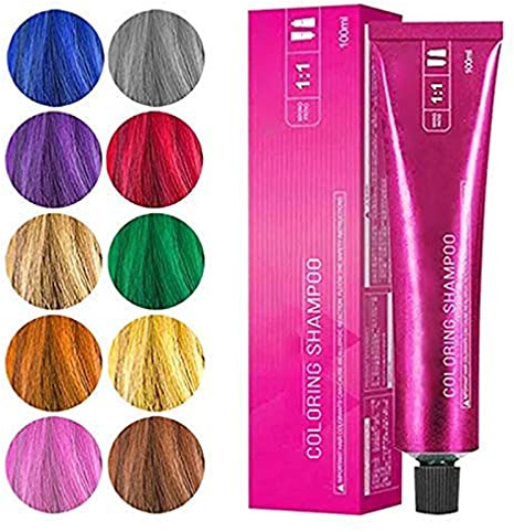 Coloring Shampoo - Färbung für Haare für permanente Haarfarbe - Pflegende Intensivtönung mit Glanz-Reflex-Balsam, Casting Crème Gloss Haarfarbe für Karneval, Party, Weihnachten Halloween (rot)