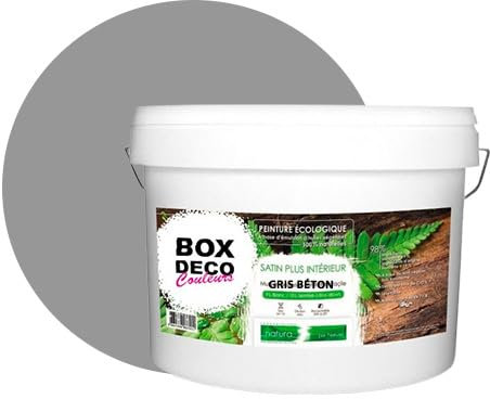 Natura Natura - Pintura de pared natural ecológica con aspecto satinado interior, 10 L, 130 m², color gris