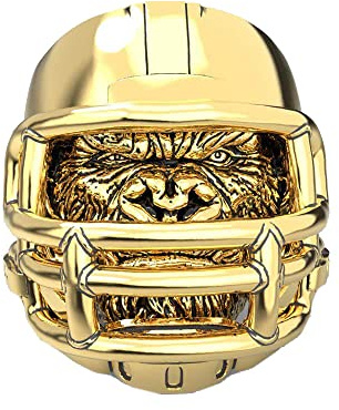 HIJONES Anello del Casco da Uomini in Acciaio Inossidabile personalità Anello Gorilla Football Americano Oro Taglia 29