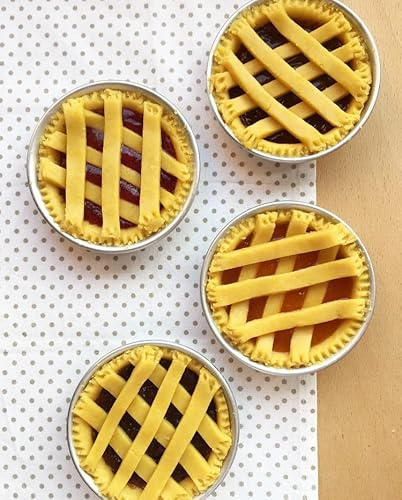 FORNOSERVICE - Tortiera in alluminio per alimenti. Creare crostate e torte mignon, piccole PEZZI 10 (sopra Ø14 x sotto Ø11,5 x h3,5 cm)