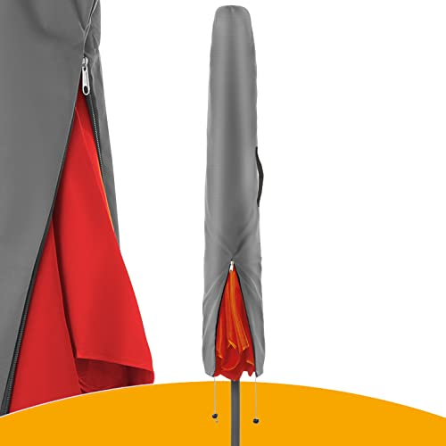 4smile Sonnenschirm Schutzhülle - Schutzhülle für Schirm 2 m Ø / 2 m x 1,25 m - Polyester Sonnenschirmhülle wetterfest, strapazierfähige Schirmhülle, Abdeckung Sonnenschirm Standard, Anthrazit