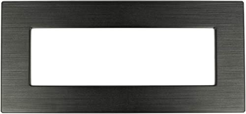 Placca in tecnopolimero effetto metallo satinato Nero Satinato compatibile con BTicino Matix Dynamic 6 moduli - cornice copri interruttori da incasso cassetta 506