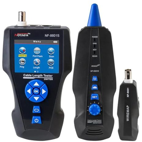 YuqiaoTime NF-8601S TDR Cable Tester For Network/BNC Coaxial/Telephone Cables with Troubleshooting Features of Length, Distance to Fault, Graphic Wire Mapping, Opens, Shorts, PoE, PING
