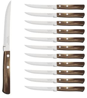 Tramontina - Couteau à steak en Technobois, 12pcs, Inox et bois