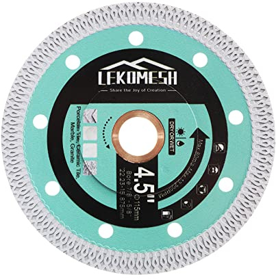 Discos de Diamante Cuchilla de Corte 115MM - LEKOMESH Discos de Corte de Diamante con X Malla Corte Superfino, Rápido y Limpio Porcelánico Cerámica Mármol Granito Piedra Artificial