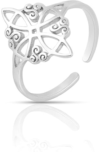 Only faith Hexenknoten für Damen, verstellbar, aus Edelstahl, Triskel Talisman, keltisch, magisch, schützend, Ajustable, Edelstahl, Nicht zutreffend.