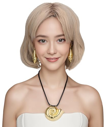 FVCENT Conch Necklace Earrings Set Octopus Sea Witch Pendant Necklace Choker for Women Chain Leather Cosplay Costume.