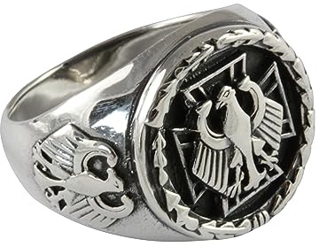 myringshop BUNDESADLER SIEGELRING EISERNES KREUZ EHRENRING TEMPLERRING 925 ECHT SILBER (Sterlingsilber, 60)