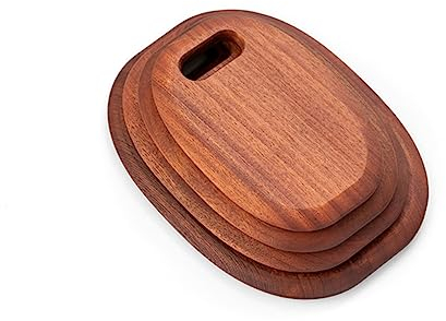 BESTonZON Holzschneidebrett Aus Ukan-holz Dickes Umkehrbares Küchenbrett Rutschfest Elegant Mit Aufhängeloch Für Einfache Lagerung Für Obst Und Gemüse Perfektes Für Jeden Anlass