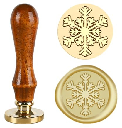 jiyun Timbres de Cire de Noël pour sceller Les Lettres, Timbre de Sceau de Cire de Flocons de Neige du Père Noël des Fêtes, Outil de scellage de Festival pour Cartes de vœux, de Cire à cacheter