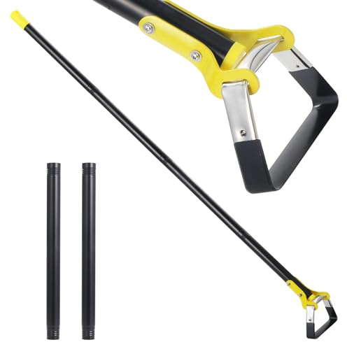 Moendergo Unkrautschleife, Steigbügelhacke, Gartenwerkzeug, 76,2 - 152,4 cm, abnehmbare Garten-Hula-Hacke für Jäten, Gartenarbeit, langer Griff, strapazierfähig, verstellbar, Stand-Up-Jäter,