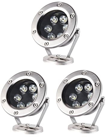 LGJEGD Pool Licht DC12V Edelstahl IP68 Wasserdicht 3Pack Flexible Winkel Einstellung Spotlight 6w Landschaft Licht (Color : 1-white, Size : 6W)