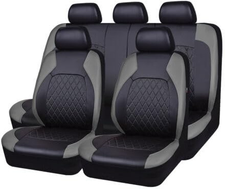 RPSRLS Auto Sitzbezüge Sets für Ford Fiesta MK6 2002 2003 2004 2005 2006 2007 2008, Autositzbezüge Schonbezüge Sitzschoner Innenraum Zubehör,Grey