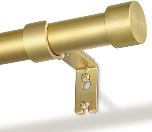 DEFYNEE Gardinenstange Gold 80-120 cm, 25 mm Durchmesser Ausziehbar Vorhangstange Deckenmontage Metall für Schlafzimmer, Terrasse, Glas­schiebe­tür, Wohnzimmer