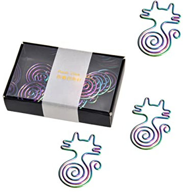 BCOATH 8stücke Metall-büroklammer Katzenform Überzug Hinweis Clips Kreative Entzückende Papier Clip Papier Pin Einfache Büro Klemme