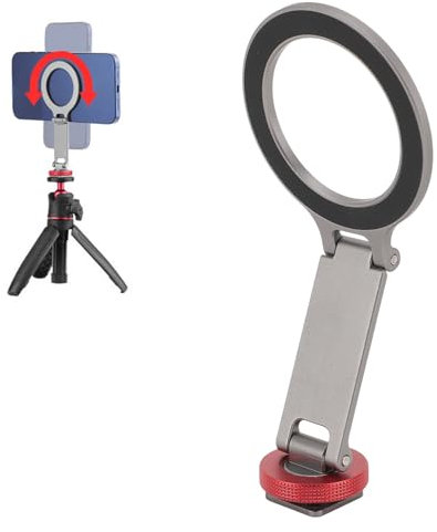 Magnetischer Kamera Handyhalter, Kaltschuhhalterung, 1/4 Zoll Schraube, Drehbare, Faltbare Unterstützung für IOS 15 14 13 12 Serie, Telefone