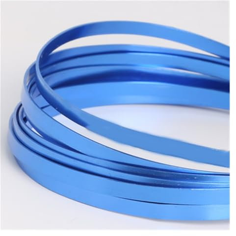 WJREGG Basteldraht 3meter/stück 5mmX1mm (5mm breite 1mm Dicke) flach Aluminium draht Aluminium Handwerk for DIY Halskette Armbänder Schmuck Machen(Blue)
