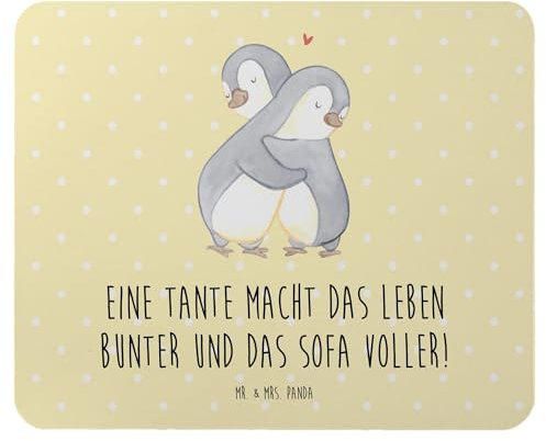 Mr. & Mrs. Panda Mauspad Bunte Tante - Geschenk, Farbe, Einzigartiges Mauspad, bunter, Büroausstattung, handgemacht, Weihnachten, Dankbarkeit, PC