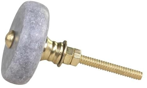 Chic Antique Luxuriöser Türknauf aus Marmor mit goldfarbenem Rand, Grau und Schwarz, 2 Stück