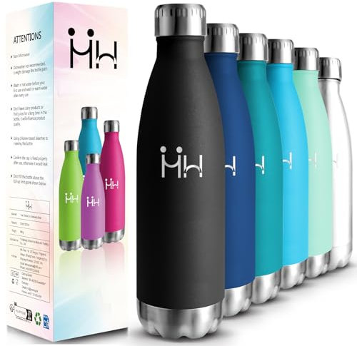 HoneyHolly Trinkflasche Edelstahl - 750ml - Thermosflasche, BPA-Frei, Wasserflasche Sport - Auslaufsicher Wasserflasche,Trinkflasche Kohlensäure Geeignet, Thermoskanne für Fitness, Gym, Fahrrad