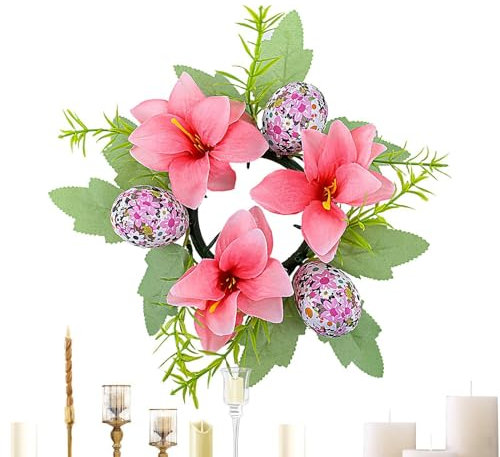 Osterkerzenringe Kränze, Blumenkranz Deko Künstliche Blumenkränze Kerzenringe Frühlings Sommer Girlande Blütengirlande Für Die Ostern Frühlings Ferienhausküche