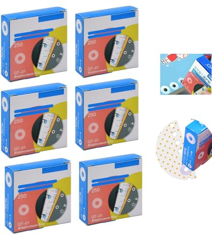 Yeenano Autoadesiva Salvabuchi Etichette,1500 Pcs Etichetta Rinforzi Salvabuchi Reinforcement Ring Rinforzo Fori Anelli Anello Autoadesivo Impermeabile Etichette per la Casa,l'Ufficio la Scuola