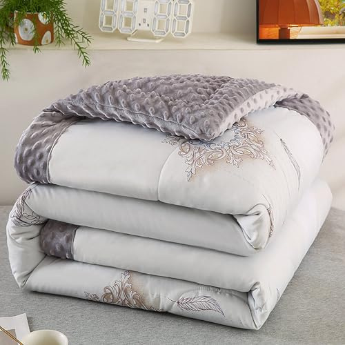 Gycdwjh 150 * 200cm Daunendecke Drucken, 100% Bio-Baumwolle Ganzjahres Daunen Bettdecke, Ultra-Soft Hotel Kollektion federbetten Waschbar Steppdecke,Color 1,150x200cm 2kg
