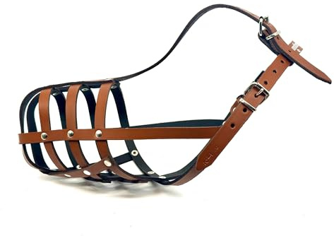 L&J Pets UK Leder-Maulkorb für Hunde – Leicht, Robust & Bequem – Perfekt für Boxer & andere Rassen (B1, Braun)