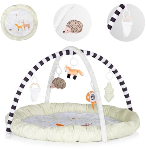 Chipolino arco di gioco, coperta per gattonare nella foresta, 5 giochi sospesi, colorazione:beige