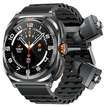 XINDADA 2025 Nuevo Galaxy GT98 Ultra Smart Watch para hombre TWS Headset 2 en 1 NFC 3.9 cm AMOLED Fitness Tracker Health Smartwatch (negro)