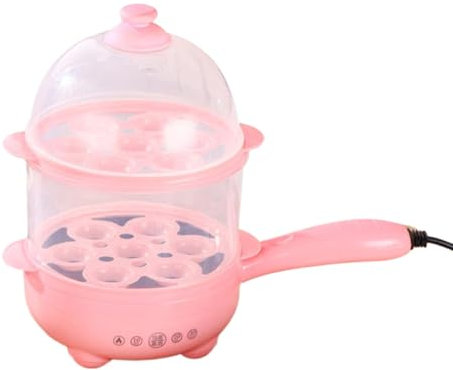 diwedaso Vaporera inteligente para huevos, segura y confiable, para dormitorios, hogar, pequeña y multifuncional, de ABS, para desayuno, rosa doble la