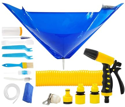 Kit De Nettoyage De Climatiseur - 1 Set Mini Couverture De Nettoyage AC Split Avec Tuyau D'échappement Pour Unités Montées Au Mur | Protecteur De Lavage De La Poussière Réutilisable Pour Le Nettoyage