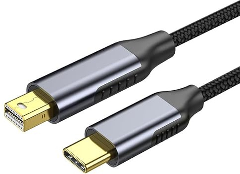 USB Type C to Mini DisplayPort DP Male Gold Plated Video Convert Screen Mirroring Cable 4K@60Hz Support & Extend Compatible with MacBook Pro2017/2016, SurfaceBook 2,Galaxy S8/S9,Projector,Laptop 1.8m