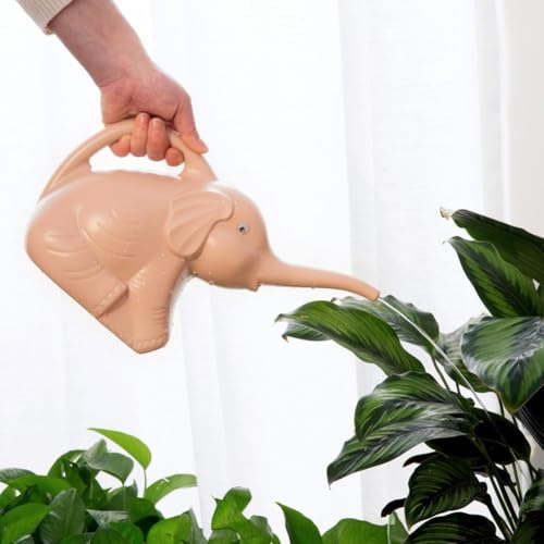 Yuanpgky Arrosoir en plastique en forme d'éléphant - Capacité de 2 L - Pour plantes et fleurs - En polypropylène durable - Design léger - Rose