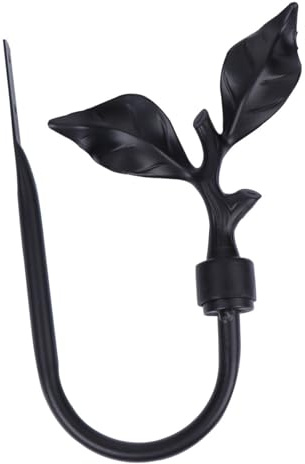 BETOOKY Gardinenhalter Wandhaken Vintage Gardinenclips aus Metall Schwarz Blatt Design Dekorative Raffhalter für Wohnzimmer Schlafzimmer Küche