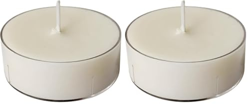 Set 12 maxi-tealight con cup trasparente - Cera Vegetale Colore Avorio - Durata 10 Ore - Diametro 5,7 cm - Cereria Di Giorgio (Confezione da 2)