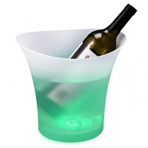 5L Capacity LED Colour Changing Ice Bucket, Champagne Wine Drinks Cooler, PP Material, 23cm Height x 25cm Diameter, Battery Operated, Party Accessory