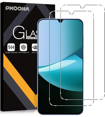 Phoona Vetro Temperato per Xiaomi Redmi 15C 4G/5G EU Versione, 2 Pezzi Pellicola Protettiva,9H Durezza HD Trasparente, Anti Graffio, Senza Bolle, Ultra Resistente Vetrino Protezione Schermo