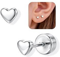 Adramata Pendientes Plata de Ley 925 Mujer Niña Pendiente Hipoalergenicos Pequeño Pendiente de Aretes con Mariposa Flor Corazón Pendientes Mujer Plata/Oro